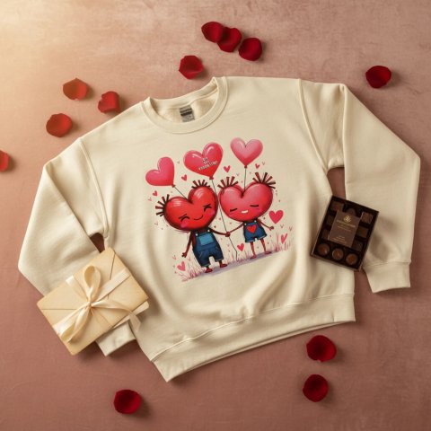 "Be My Valentine" Kalp Karakterli Kupa Tasarımı - Süblimasyon Baskı İçin Hazır PNG