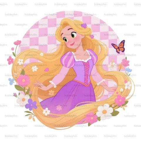 Rapunzel Dijital Baskı Tasarımı - Sublimasyon Uyumlu PNG