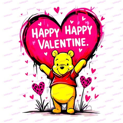 Winnie the Pooh Sevgililer Günü Dijital Tasarım PNG - Sublimasyon Baskı Dosyası