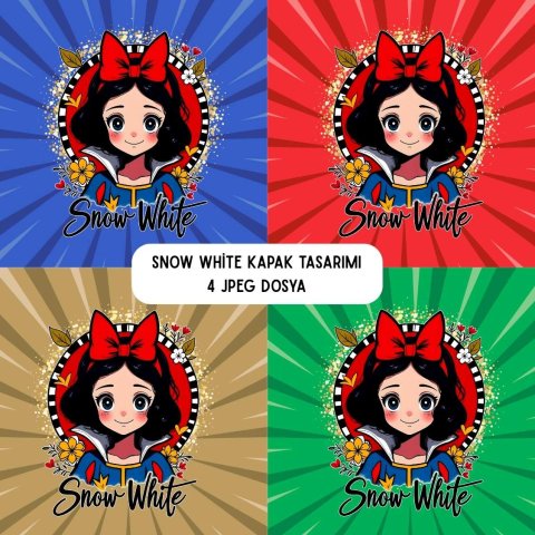 Snow White Temalı Defter ve Ajanda Kapak Tasarımı - Yüksek Çözünürlük - JPEG