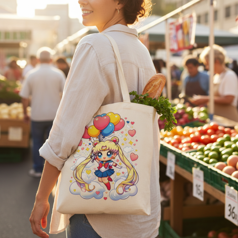 Chibi Sailor Moon Sublimasyon Tasarımı – PNG Dijital Baskı Dosyası