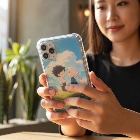 Howl ve Sophie Anime Chibi Tasarım - Sublimasyon İçin Şeffaf JPEG Dosyası