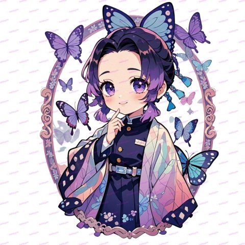 Shinobu Kocho Demon Slayer PNG - Sublimasyon Baskı İçin Şeffaf Dosya